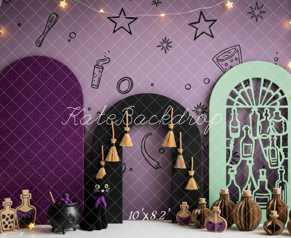 Kate Halloween Potions Stars Purple Backdrop Designed by Patty Robert