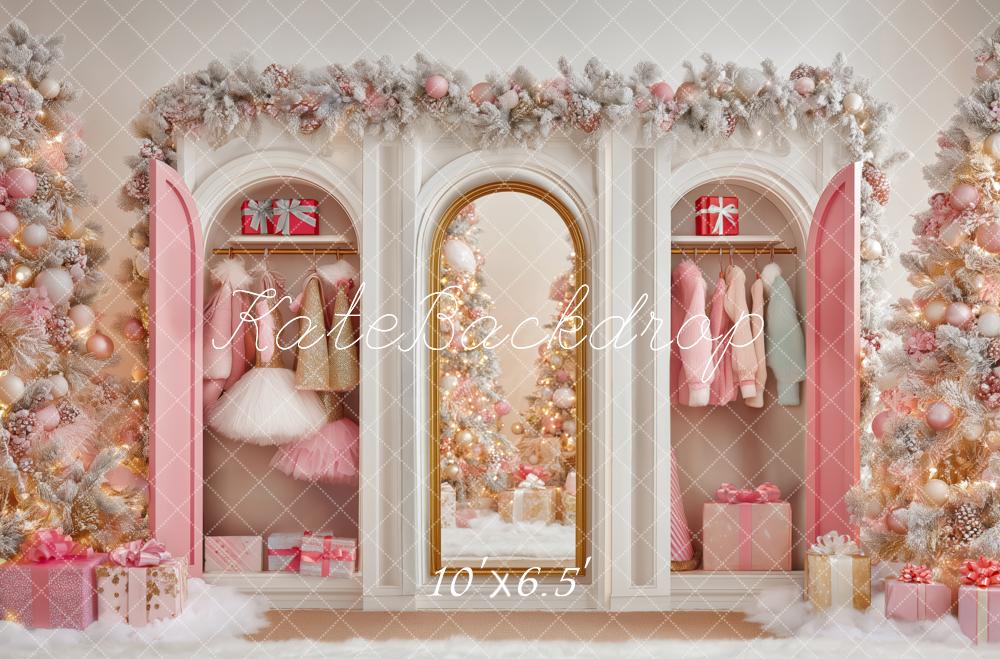 Kate Pink Closet Christmas Trees Backdrop Designed by Patty Robert -UK