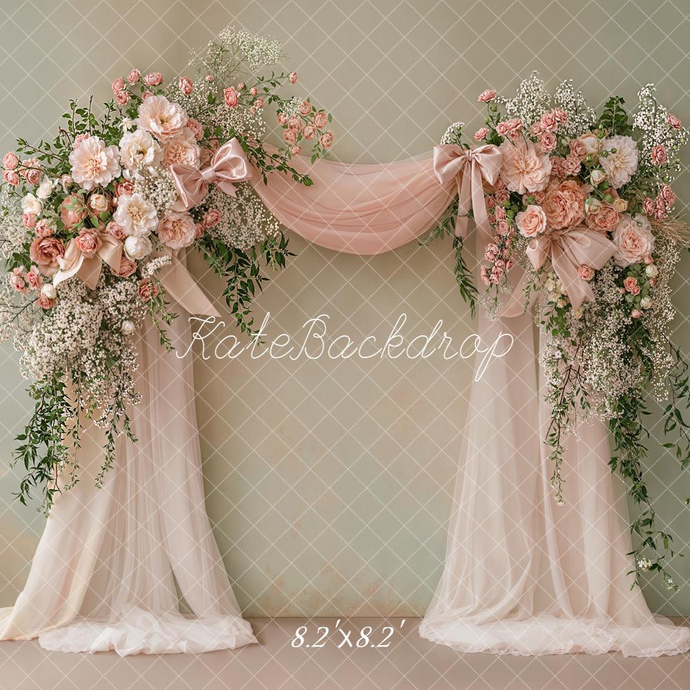 Kate Fine Art Flower Pink Roses Drapes Backdrop Designed by Emstselch