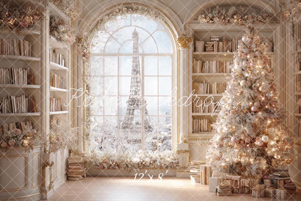 Kate Christmas Tree Bookshelves Window Backdrop Designed by Ashley Paul