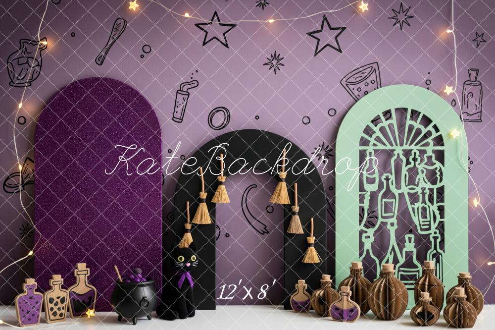 Kate Halloween Potions Stars Purple Backdrop Designed by Patty Robert