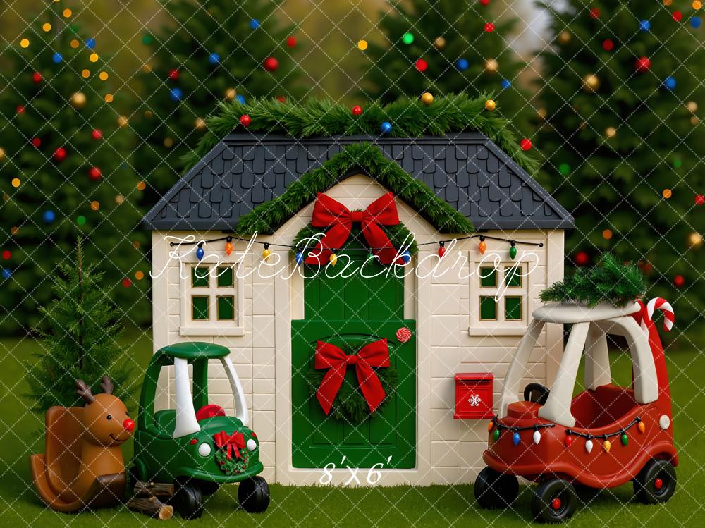 Kate Christmas Playhouse Toy Cars Garland Backdrop Designed by Mini MakeBelieve -UK