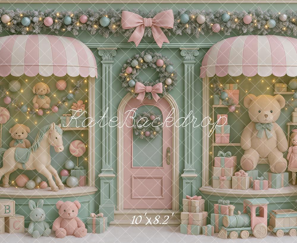 Kate Christmas Toy Shop Teddy Bear Backdrop Designed by Ashley Paul