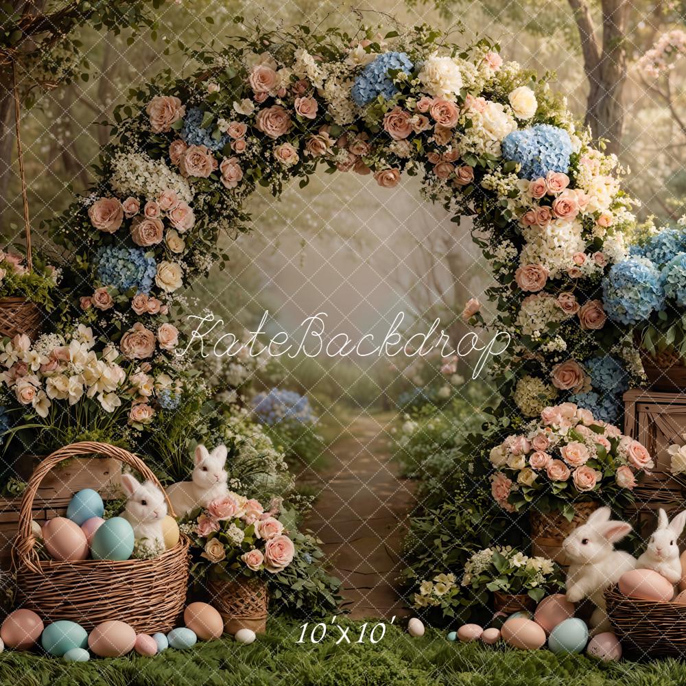 Kate Easter Bunny Flower Arch Forest Backdrop Designed by Emetselch