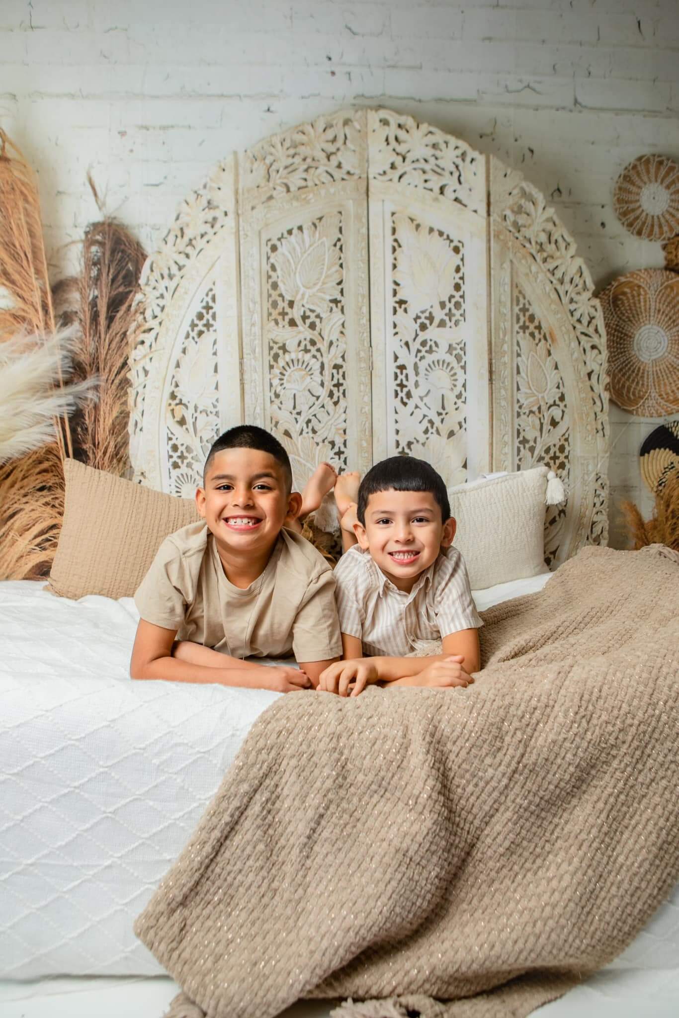 Kate Boho Screen with Pampas Grass Fleece Backdrop Designed by Mandy Ringe Photography