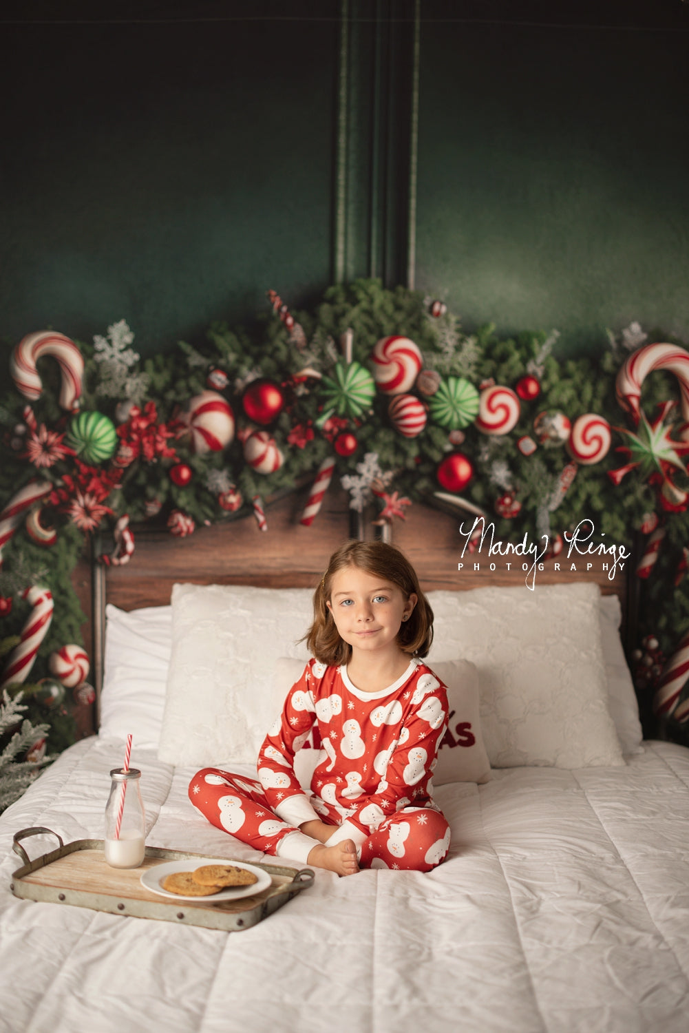 Kate Christmas Candy Cane Headboard Backdrop Designed by Mandy Ringe Photography