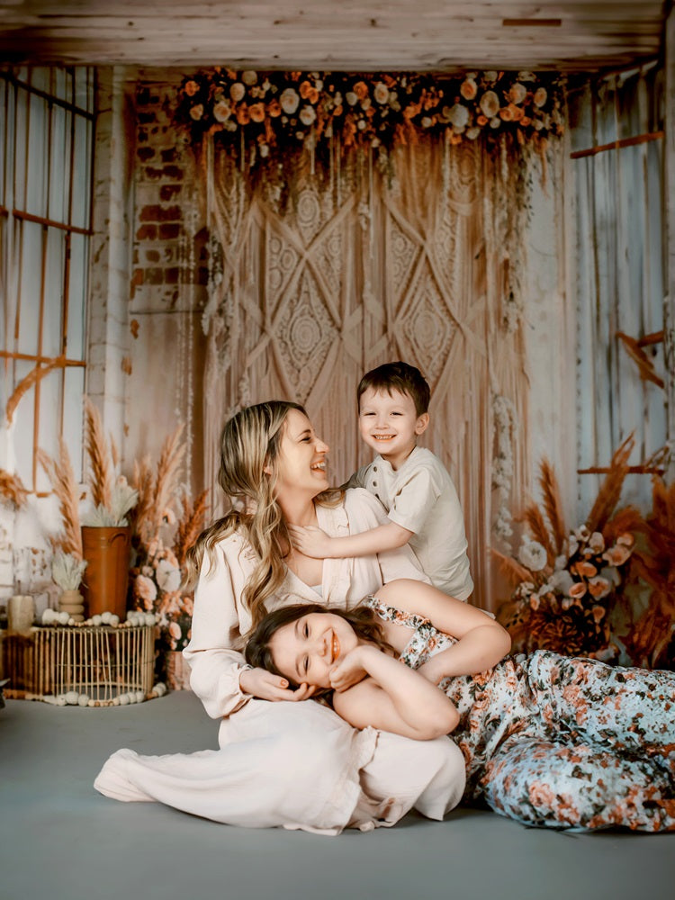 Kate Boho Flower Curtains Backdrop Designed by Emetselch -UK