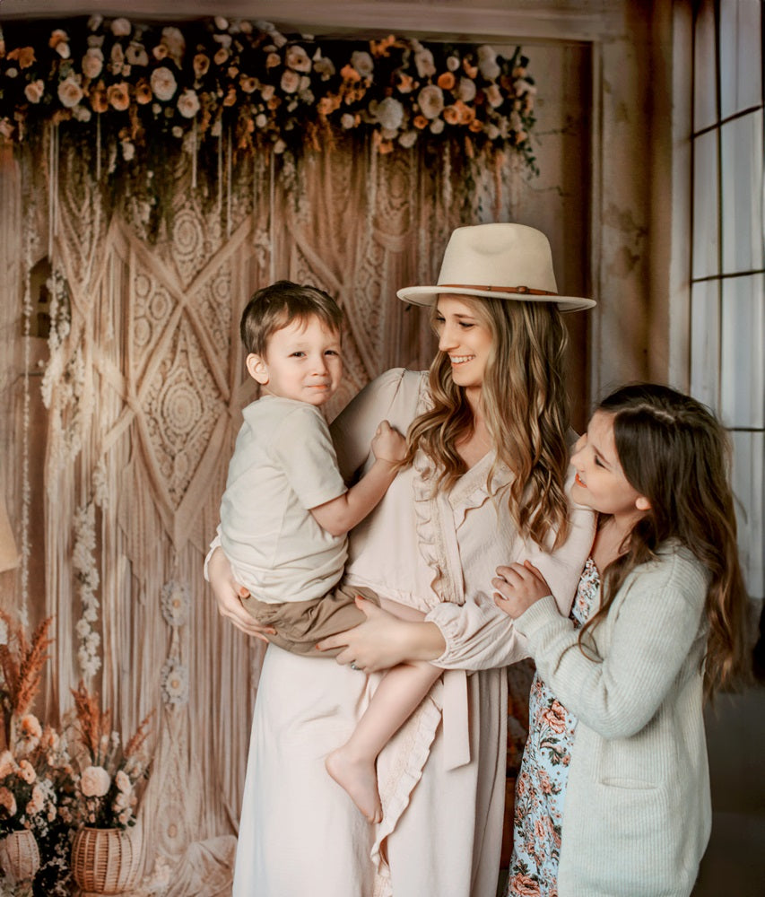 Kate Boho Flower Curtains Backdrop Designed by Emetselch -UK