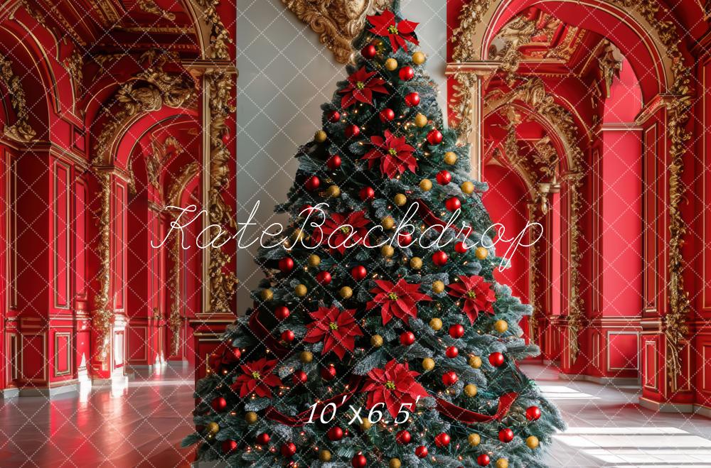 Kate Christmas Tree Red Palace Backdrop Designed by Mini MakeBelieve -UK