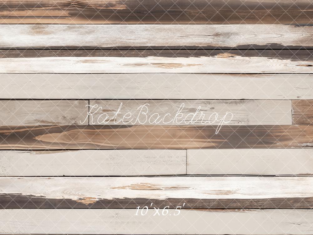 Kate Vintage Wood Planks Neutral Backdrop Designed by Emetselch