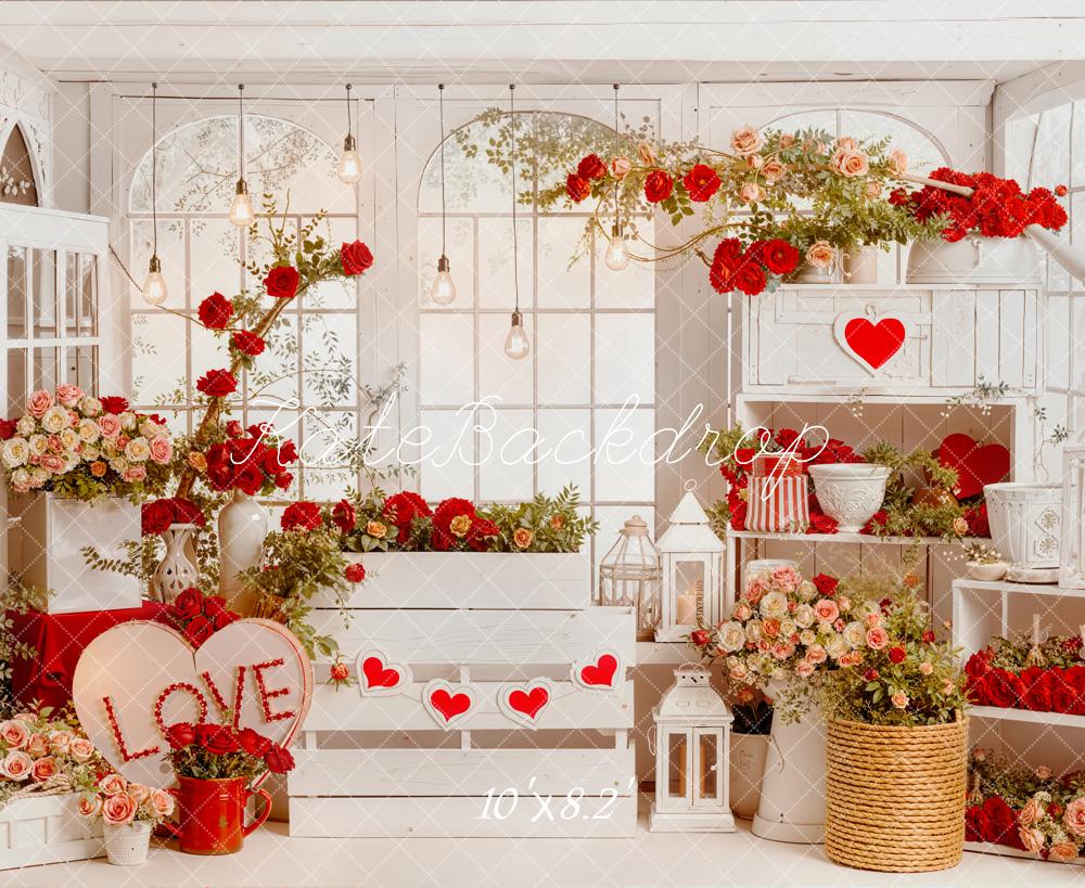 Kate Valentine Roses Heart Decorations Backdrop Designed by Emetselch