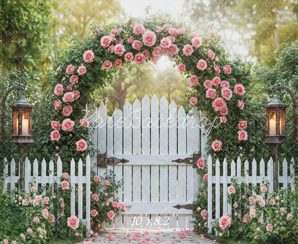 Kate Spring Garland White Gate Garden Backdrop Designed by Emetselch