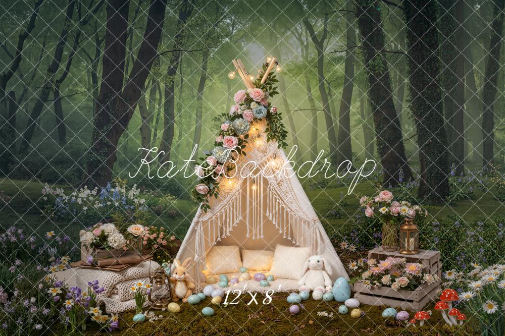 Kate Easter Bunny Tent Eggs Forest Backdrop Designed by Emetselch