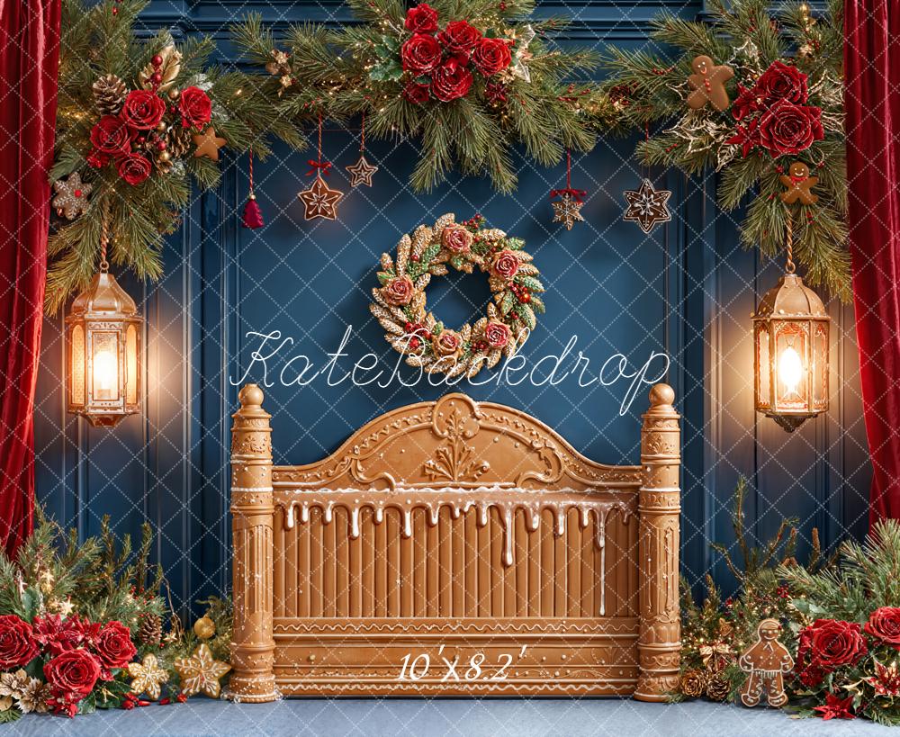 Kate Christmas Gingerbread Headboard Garland Backdrop Designed by Emetselch