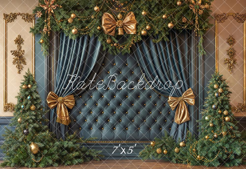 Kate Christmas Headboard Blue Curtain Backdrop Designed by Emetselch -UK