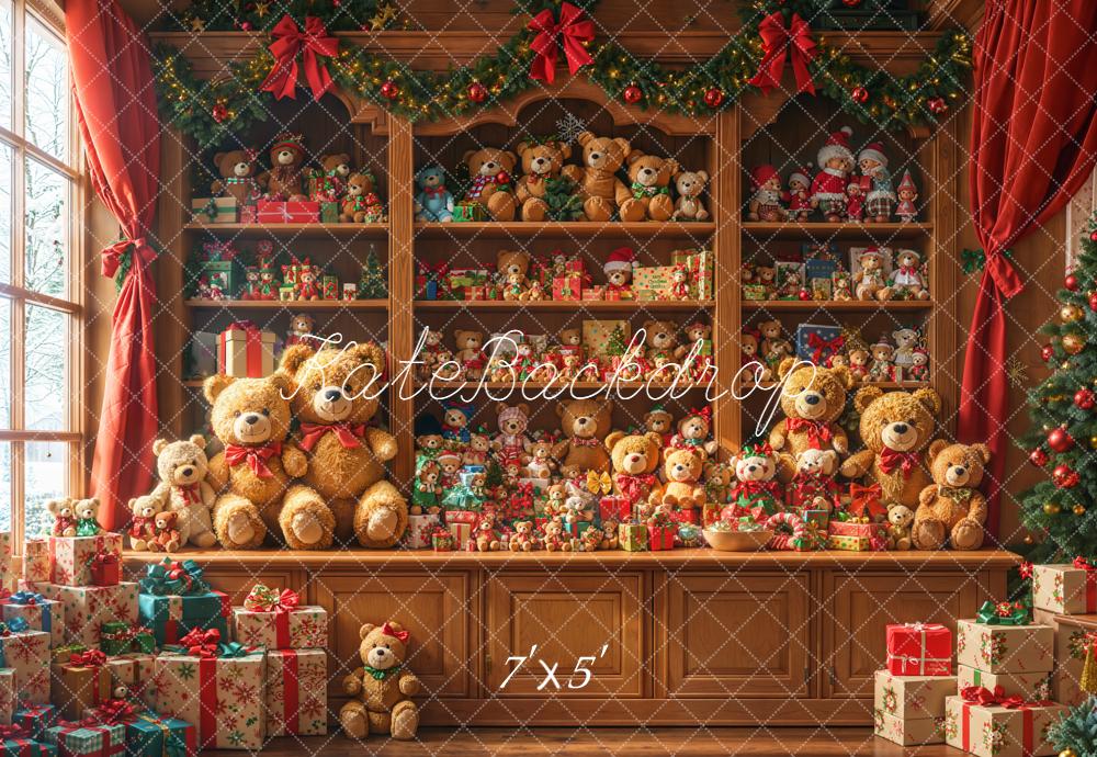 Kate Christmas Teddy Bears Cabinet Gifts Backdrop Designed by Emetselch -UK