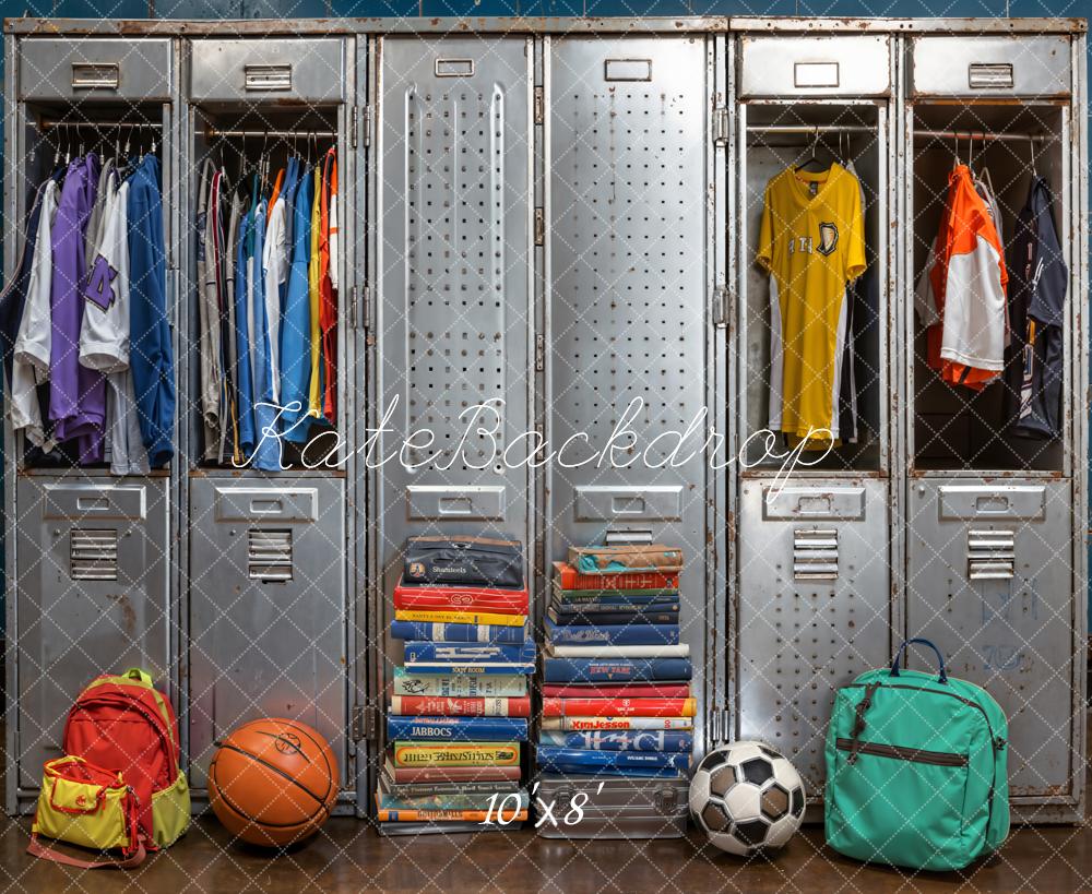 Kate Back To School Lockers Sportswear Fleece Backdrop Designed by Emetselch -UK