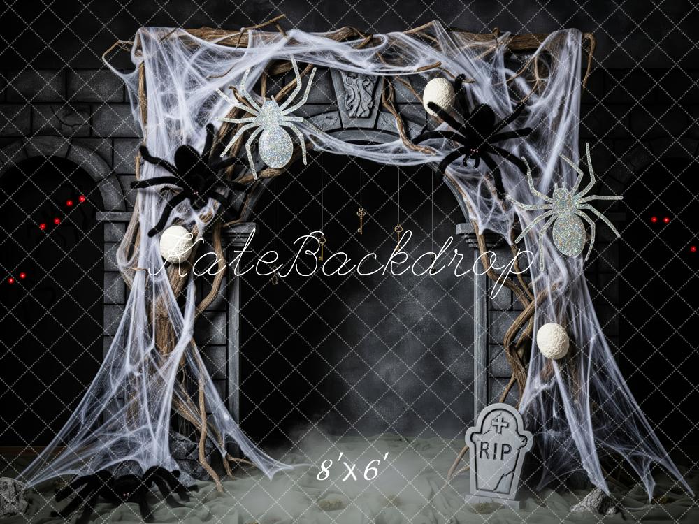 Kate Halloween Spider Webs Spiders Backdrop Designed by Patty Robert