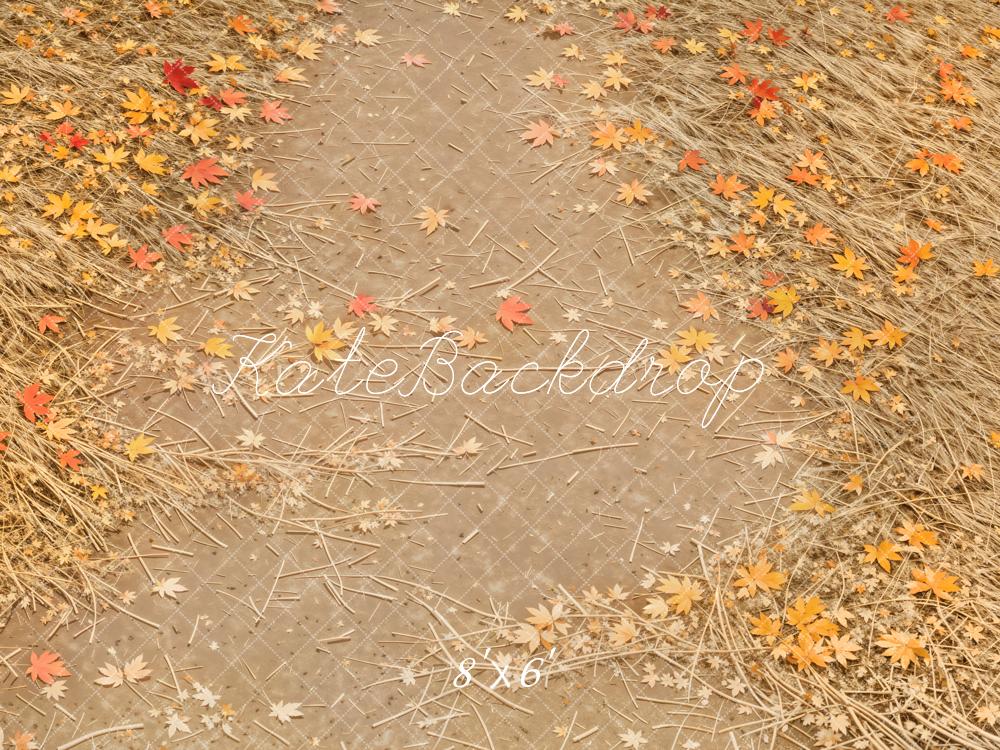 Kate Autumn Leaves Straw Texture Backdrop Designed by Emetselch -UK