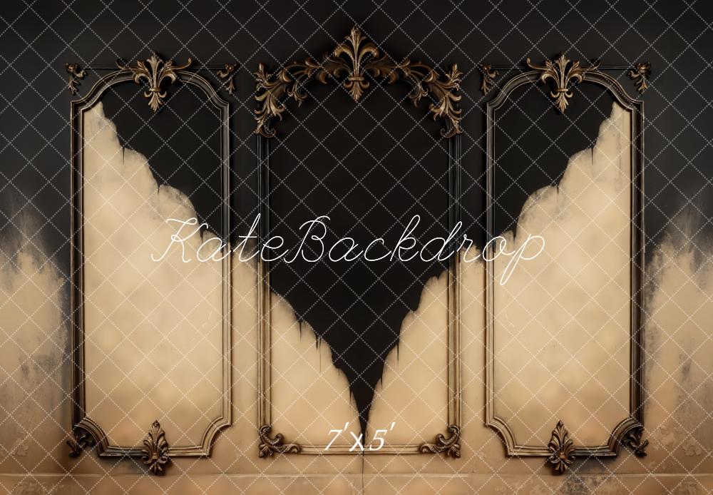 Kate Ornate Vintage Wall Black Beige Backdrop Designed by Mini MakeBelieve -UK