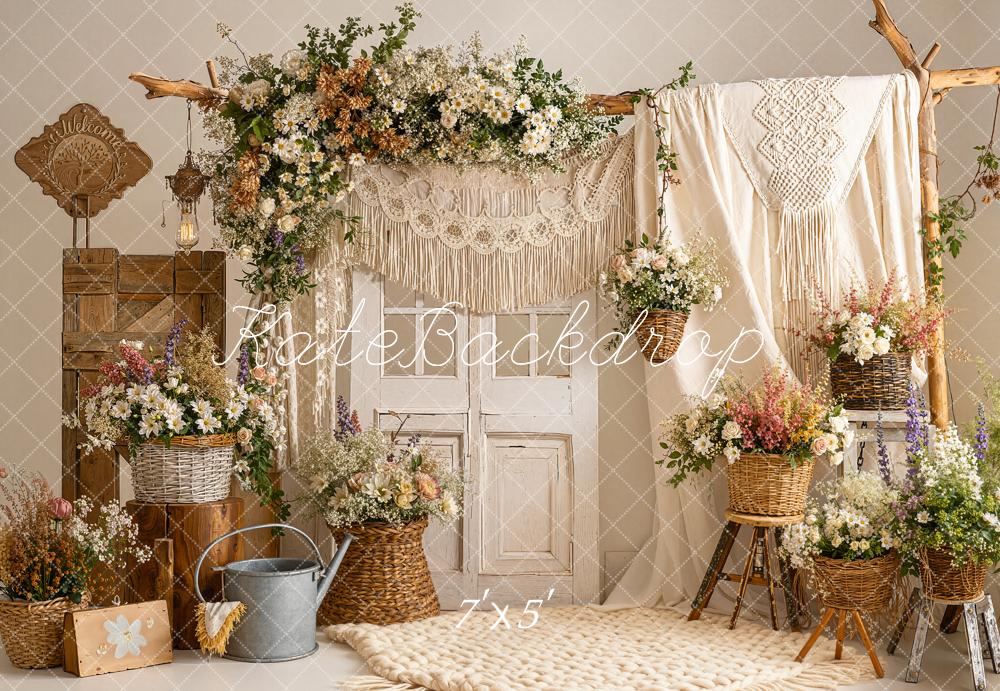 Kate Boho Floral Arch Macrame Decor Backdrop Designed by Emetselch