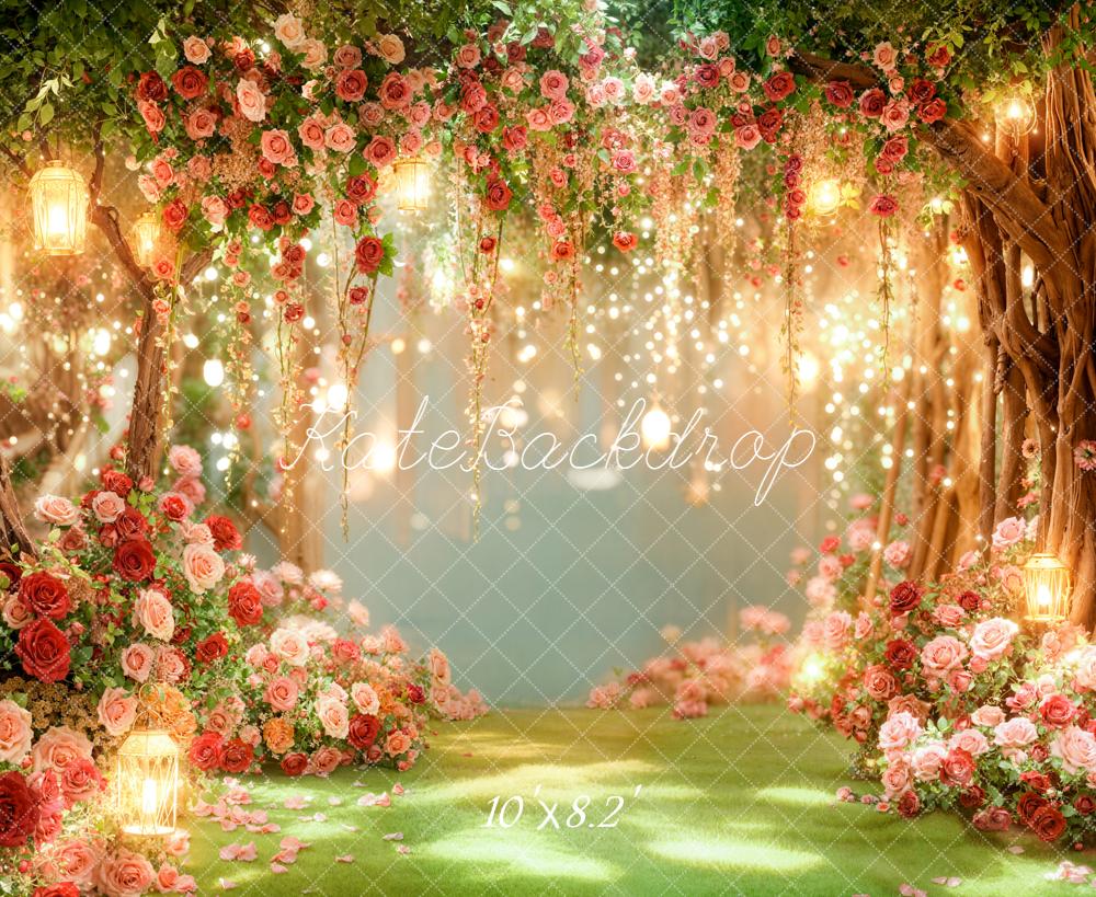 Kate Flower Arch Lanterns Greenery Backdrop Designed by Emetselch