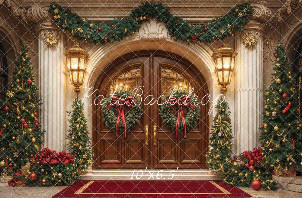 Kate Christmas Door Garland Trees Decorations Backdrop Designed by Emetselch