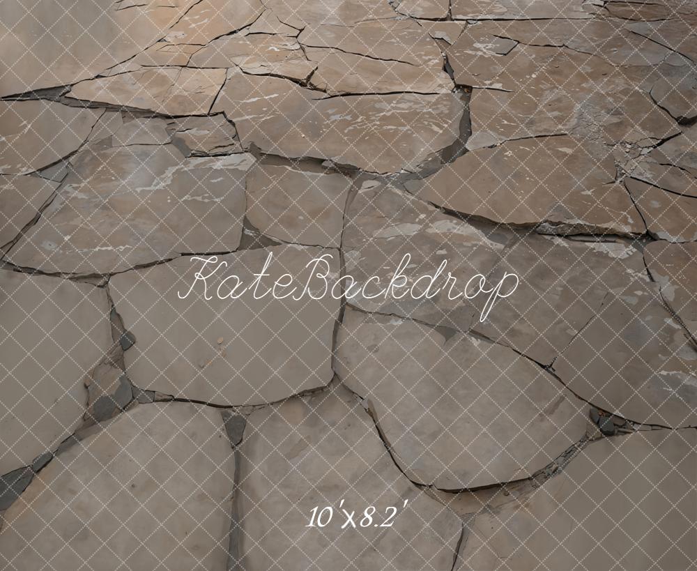 Kate Cobblestone Stone Texture Floor Fleece Backdrop Designed by Emetselch -UK