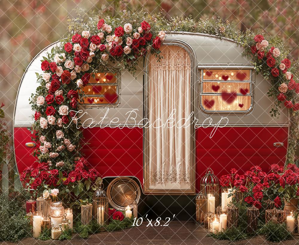 Kate Valentine Caravan Candles Romantic Floral Backdrop Designed by Emetselch