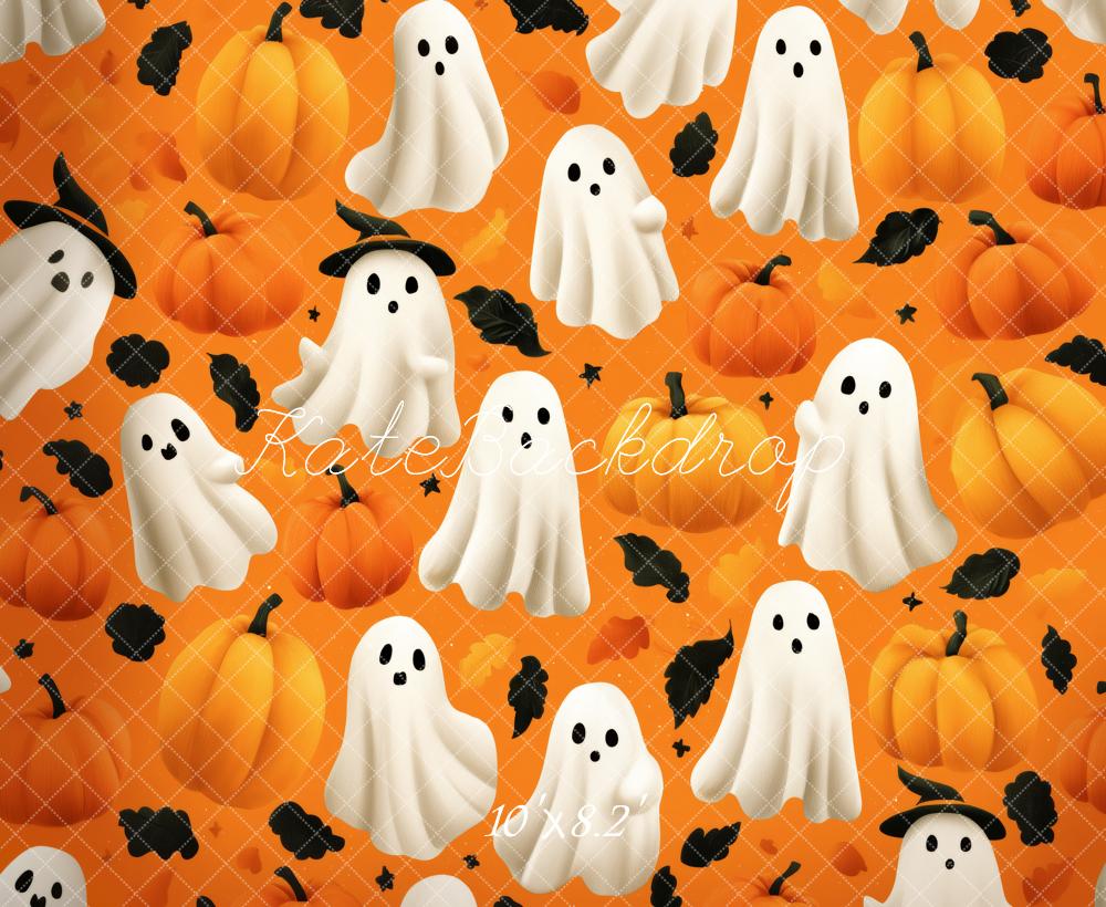 Kate Halloween Ghost Pumpkin Pattern Backdrop Designed by Patty Robert -UK