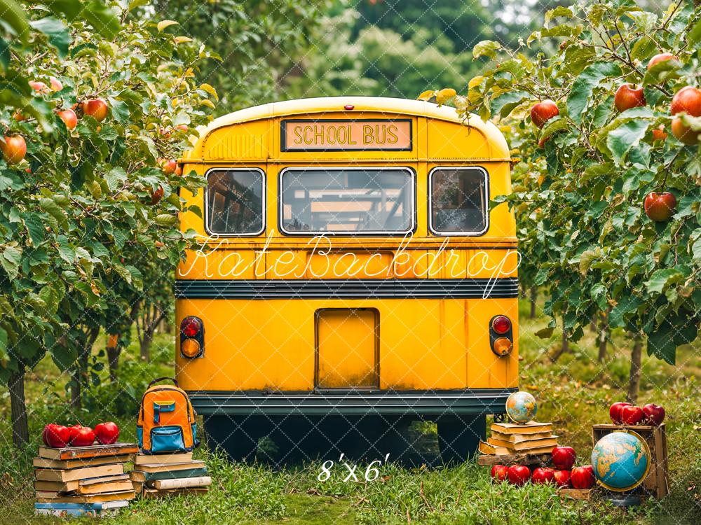 Kate Back To School Bus Orchard Apples Backdrop Designed by Emetselch -UK