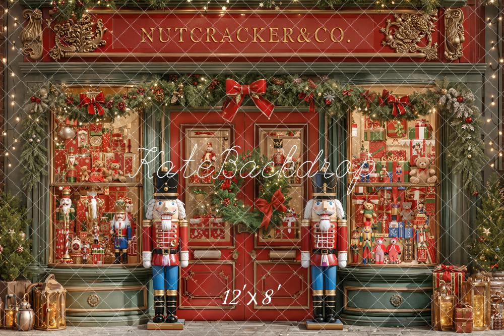 Kate Christmas Nutcracker Figures Shop Front Backdrop Designed by Emetselch -UK