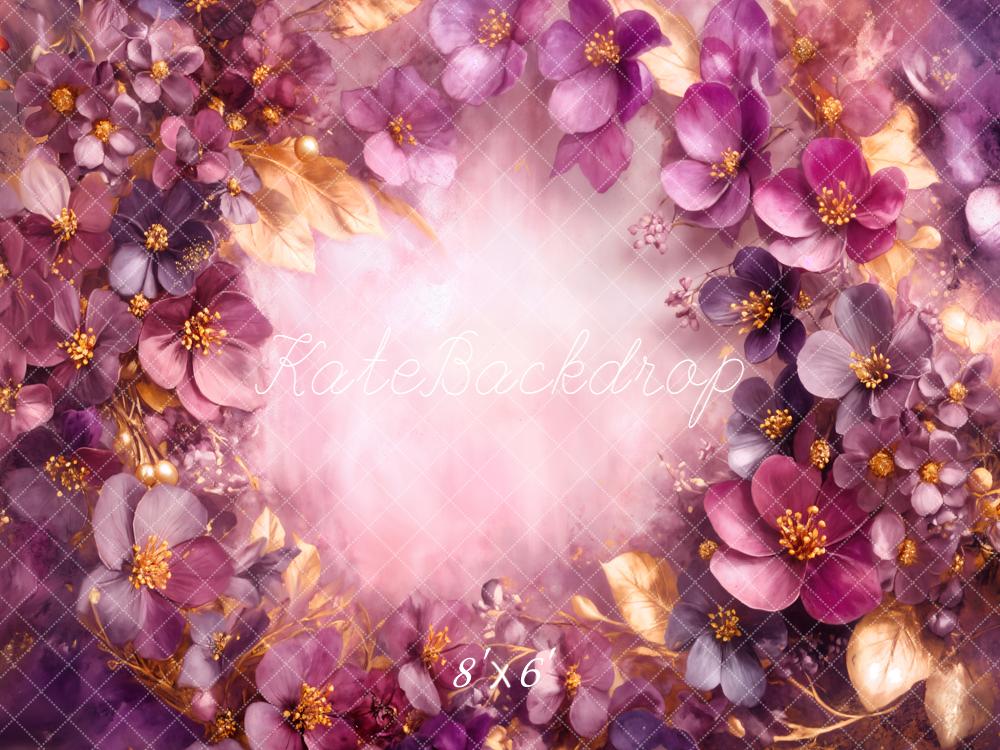 Kate Flower Fine Art Purple Gold Backdrop Designed by Emetselch