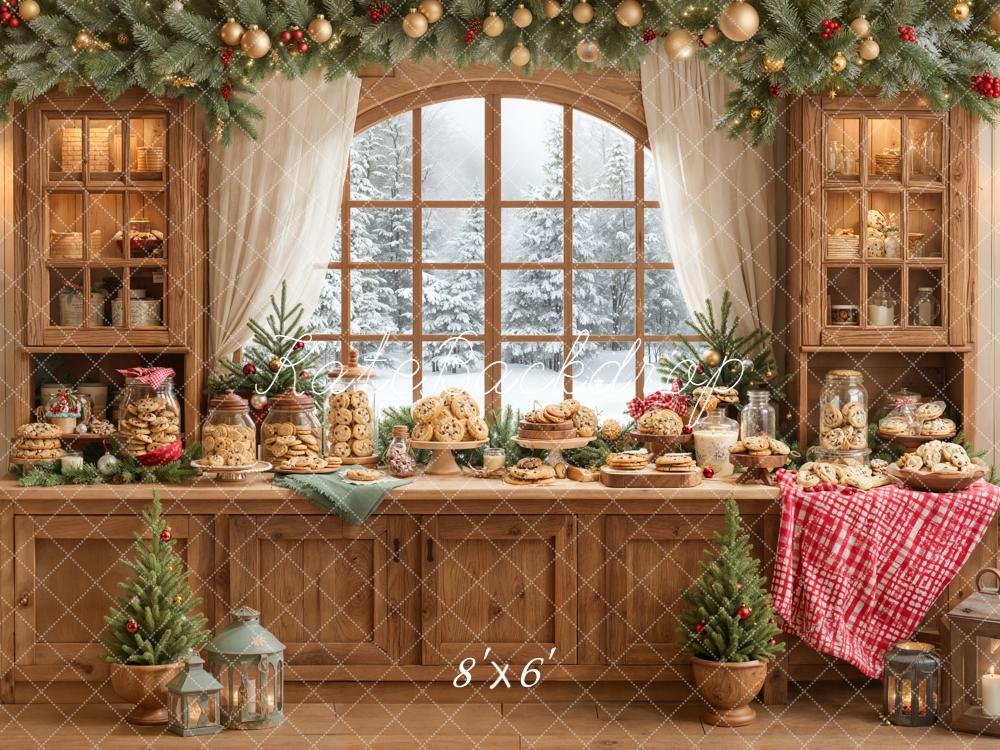 Kate Christmas Cookies Garland Window Cabinet Backdrop Designed by Emetselch