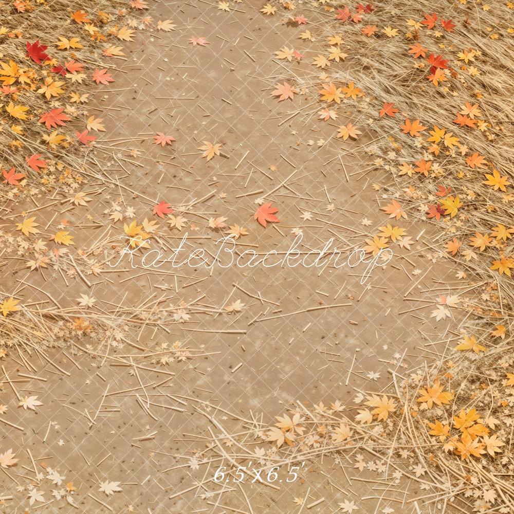 Kate Autumn Leaves Straw Texture Backdrop Designed by Emetselch -UK