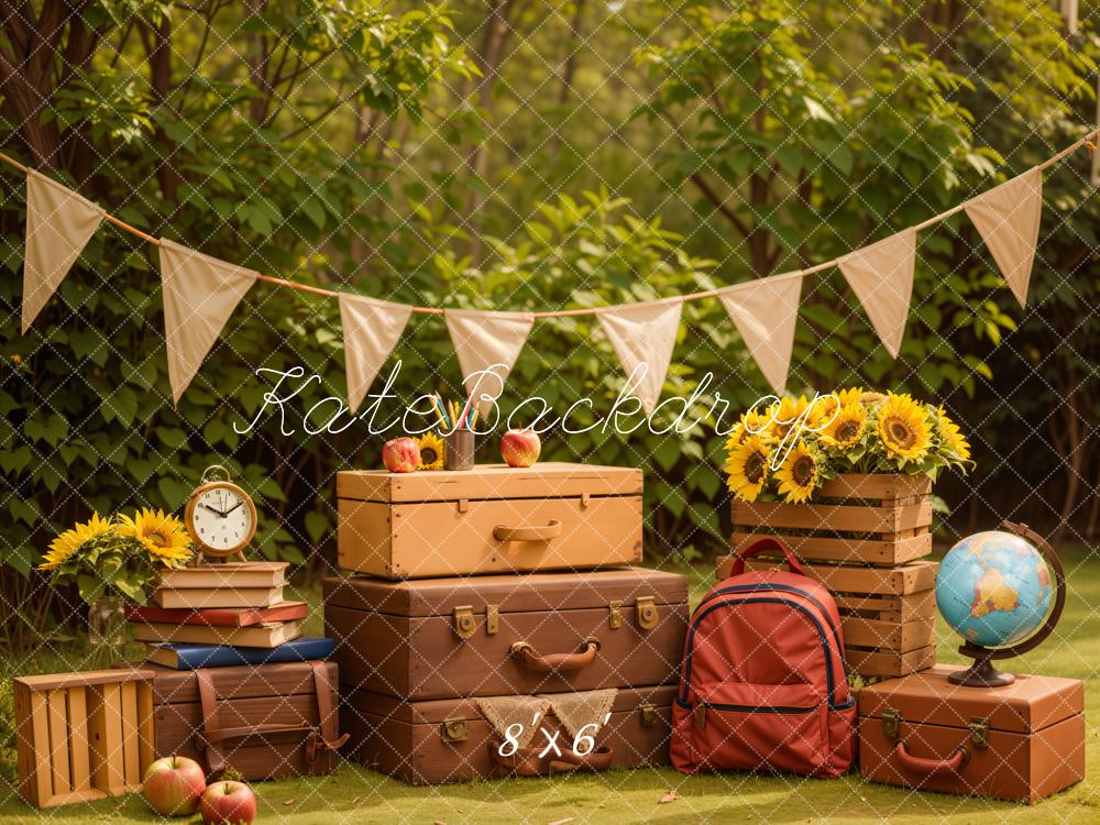Kate Back to School/Graduation Sunflower Globe Backdrop Designed by Emetselch -UK