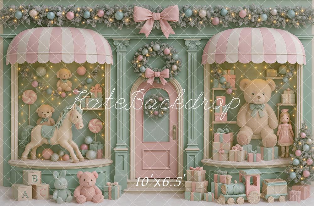 Kate Christmas Toy Shop Teddy Bear Backdrop Designed by Ashley Paul