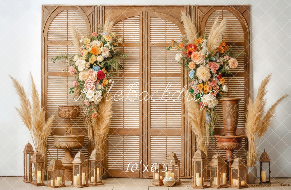 Kate Boho Floral Arch Lanterns Backdrop Designed by Emetselch -UK