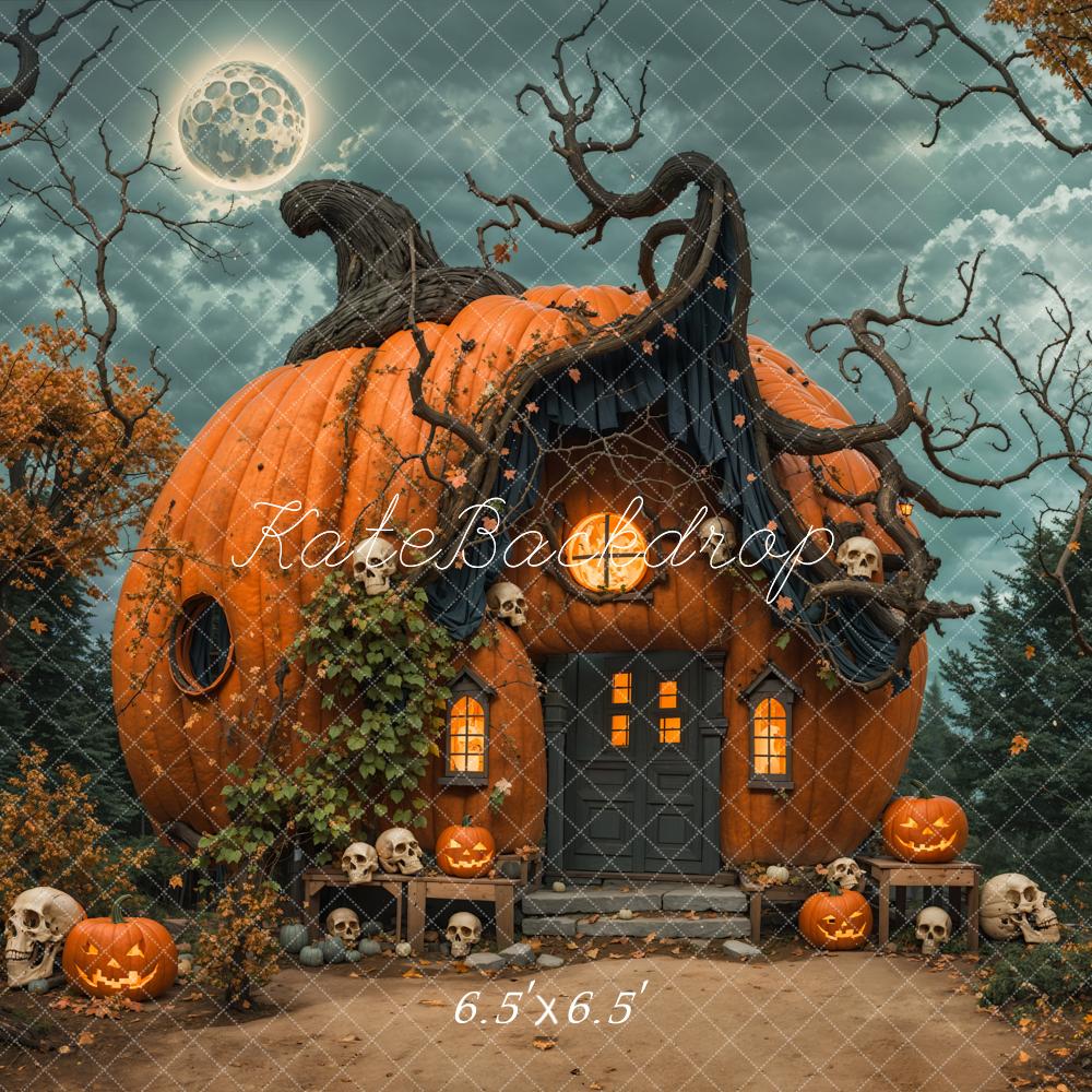Kate Halloween Night Magical Pumpkin House Backdrop Designed by Emetselch -UK