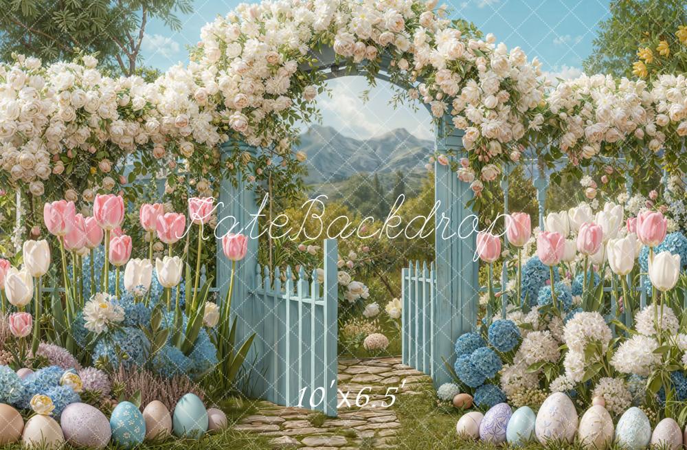 Kate Easter Bunny Flower Arch Garden Backdrop Designed by Emetselch -UK