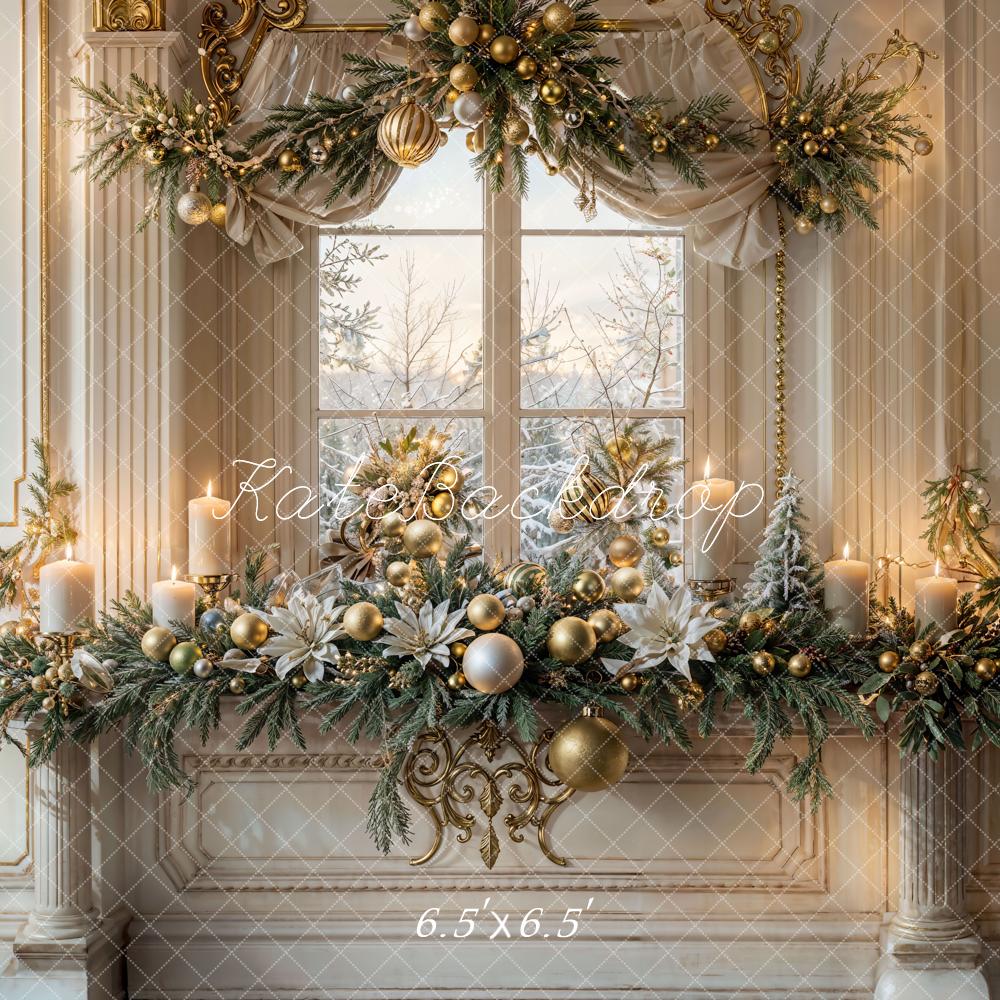 Kate Christmas Vintage White Window Backdrop Designed by Emetselch -UK