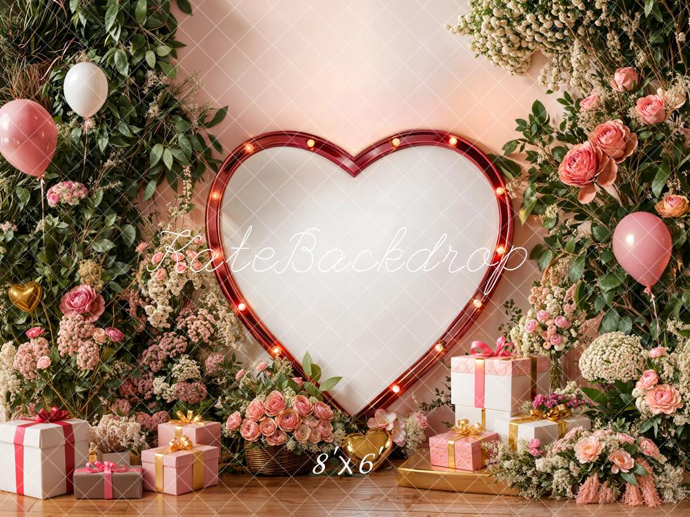 Kate Valentine Heart Balloons Rose Presents Backdrop Designed by Emetselch