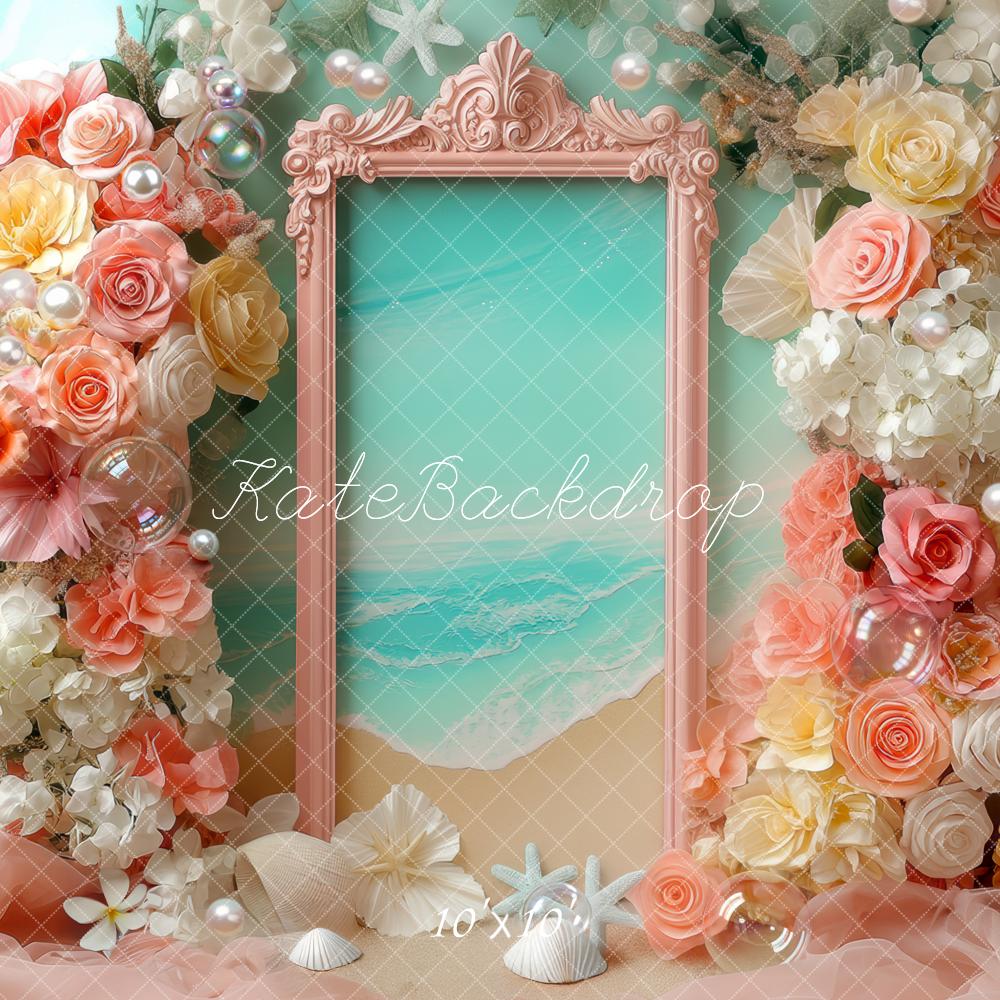 Kate Beach Flower Arch Seashells Backdrop Designed by Mini MakeBelieve -UK