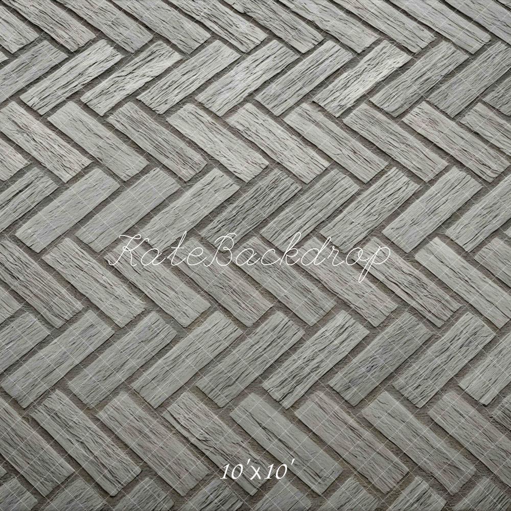 Kate Herringbone Grey Wood Backdrop Designed by Mini MakeBelieve -UK