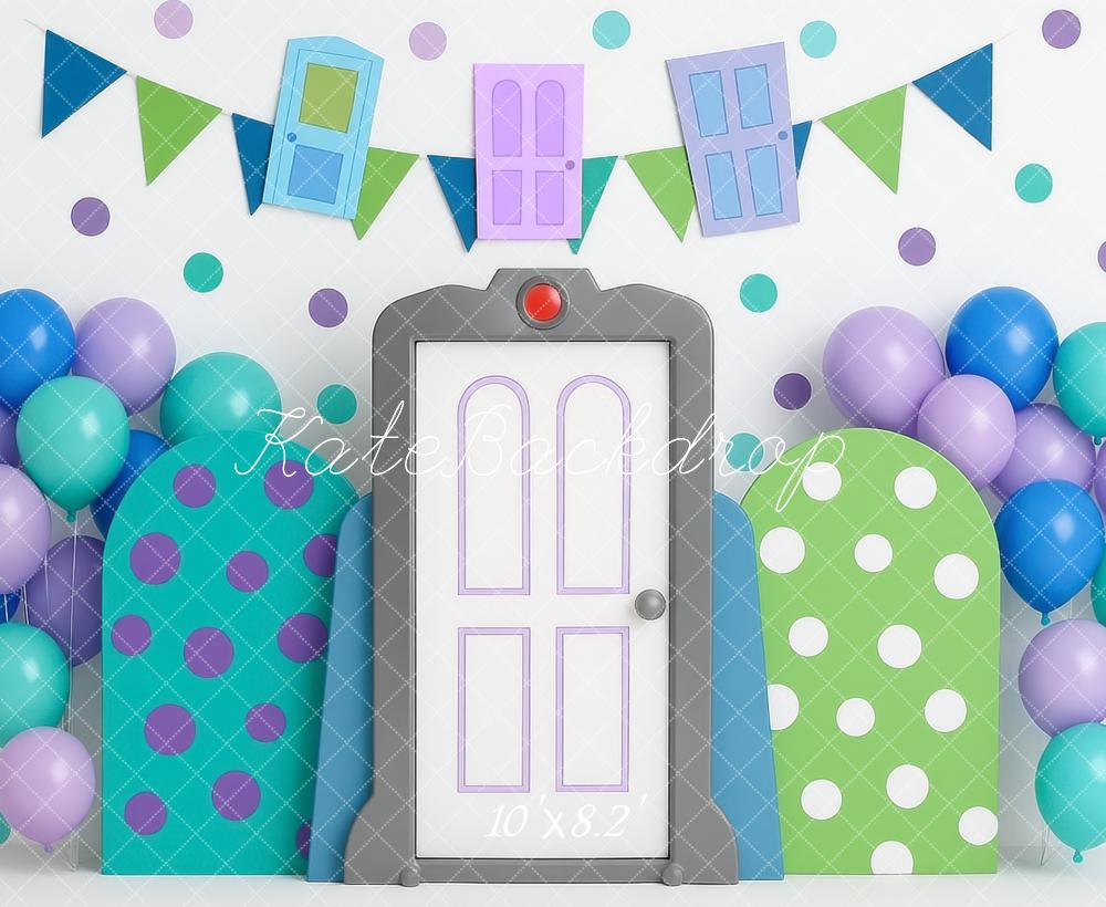 Kate Cake Smash Monster Door Balloons Backdrop Designed by Mini MakeBelieve -UK