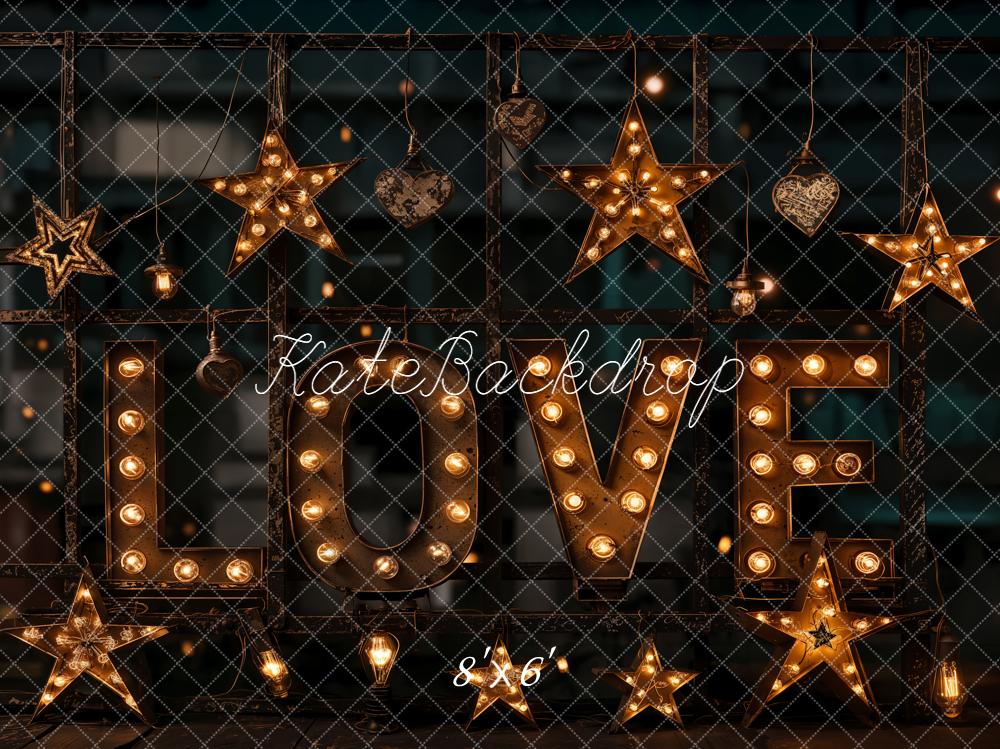 Kate Love Marquee Letters Hanging Stars Fleece Backdrop Designed by Emetselch -UK