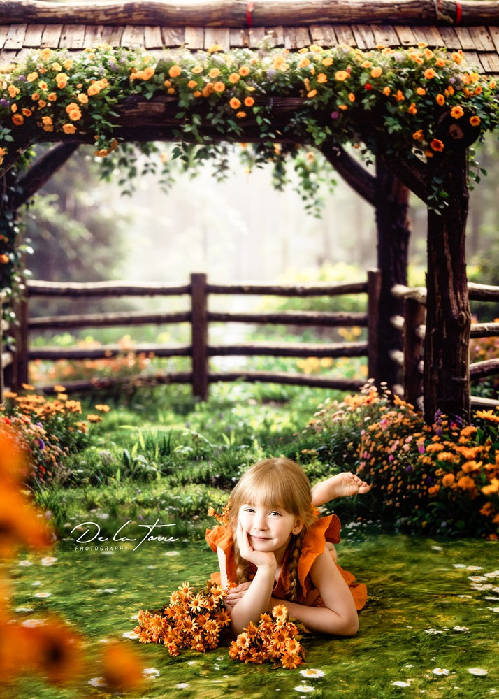 Kate Spring Flowers Fence Backdrop Designed by Chain Photography -UK