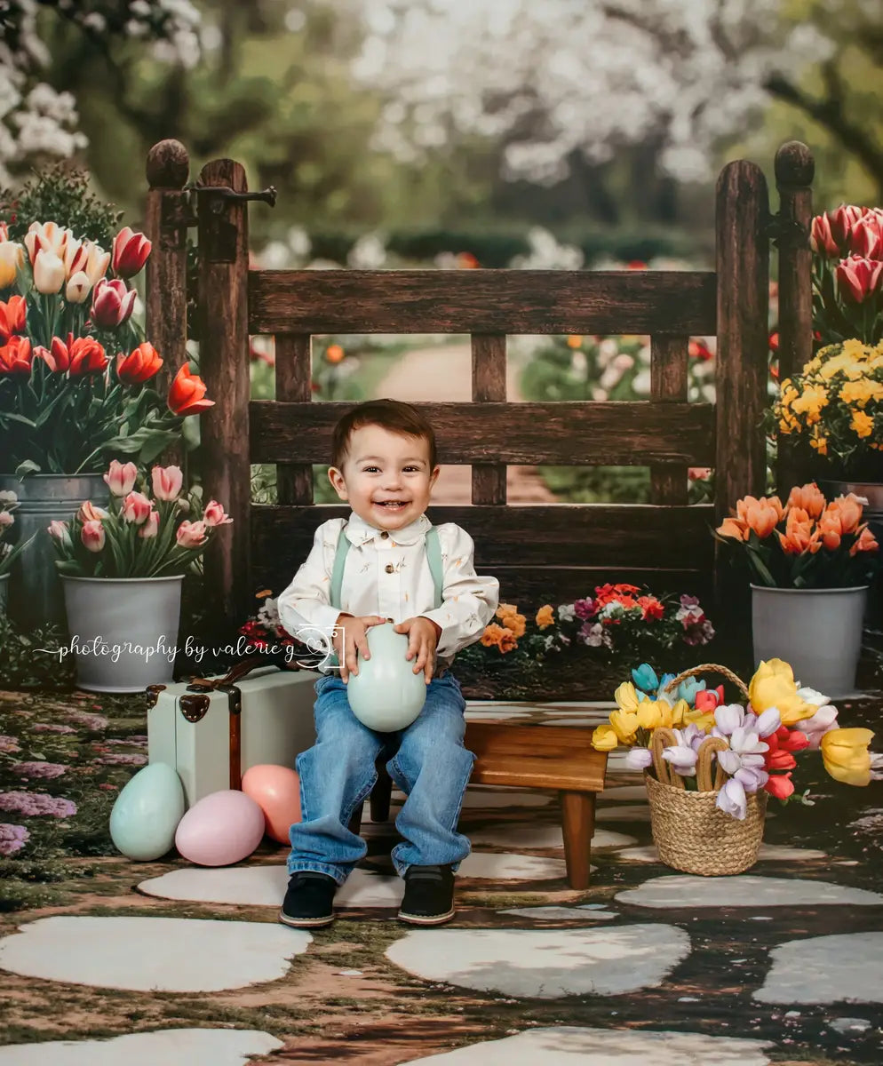 Kate Spring Tulips Garden Backdrop Designed by Mini MakeBelieve