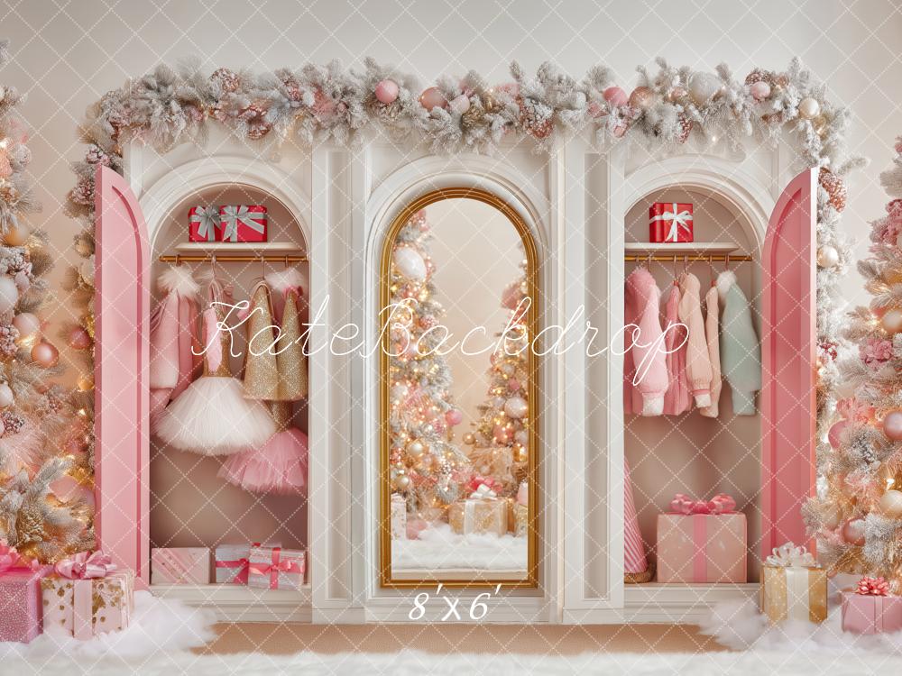 Kate Pink Closet Christmas Trees Backdrop Designed by Patty Robert -UK