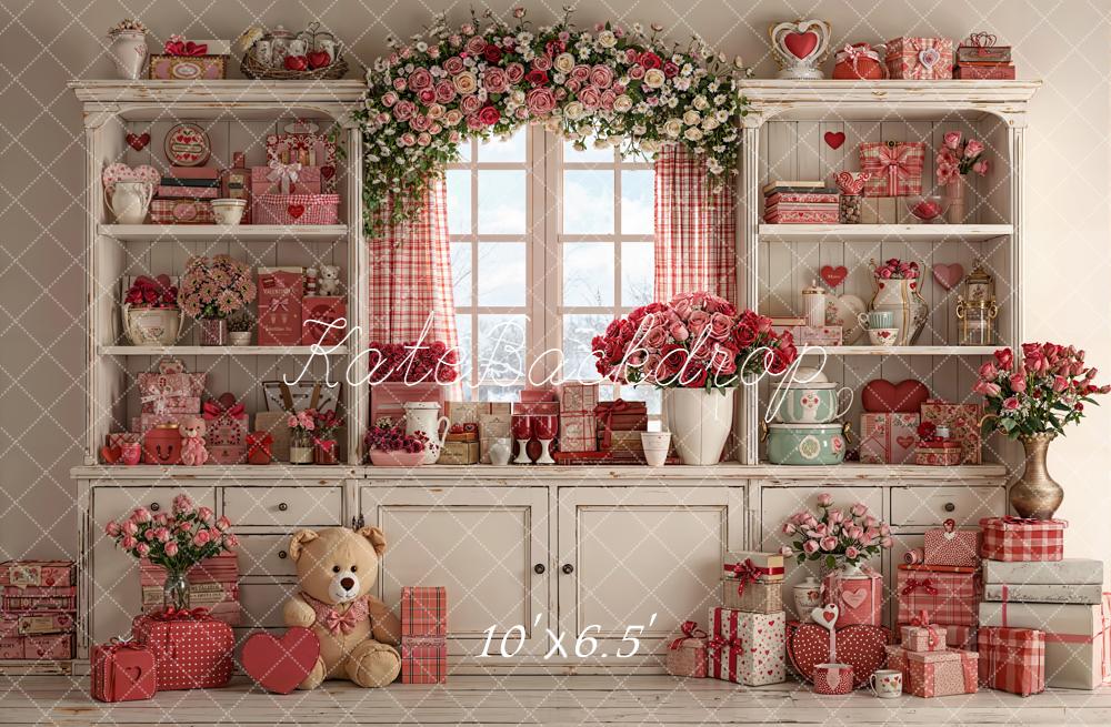 Kate Valentine Garland Gifts Teddy Bear Cabinet Backdrop Designed by Emetselch -UK